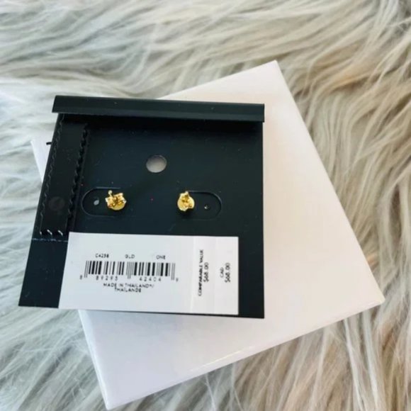 Coach Pearl Heart Padlock Stud Earrings - Picture 2 of 2